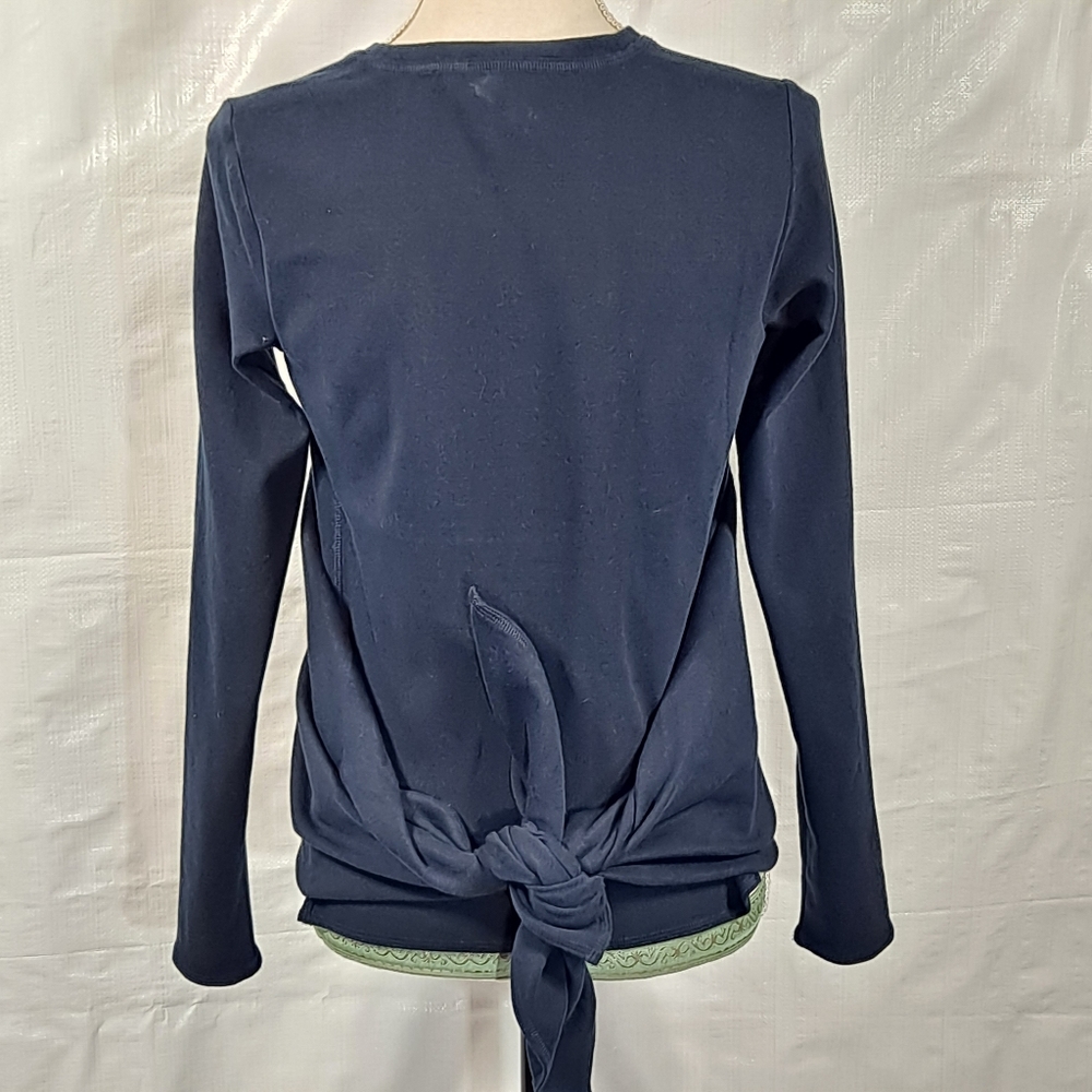 Worth Navy Blue Rear Tied Long Sleeve Sweatshirt